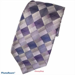 Stain Resistant Tie Silk Lavender Diamond Handmade John Ashford